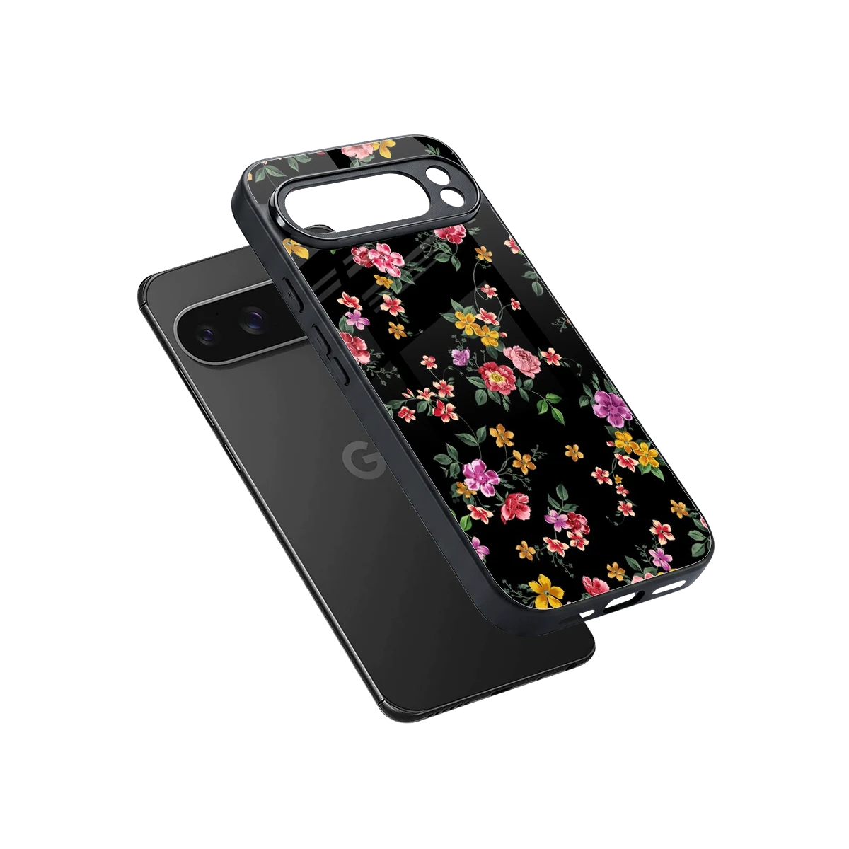 Petal Parade sleek google pixel 10 pro xl cover with tempered glass back and TPU edges