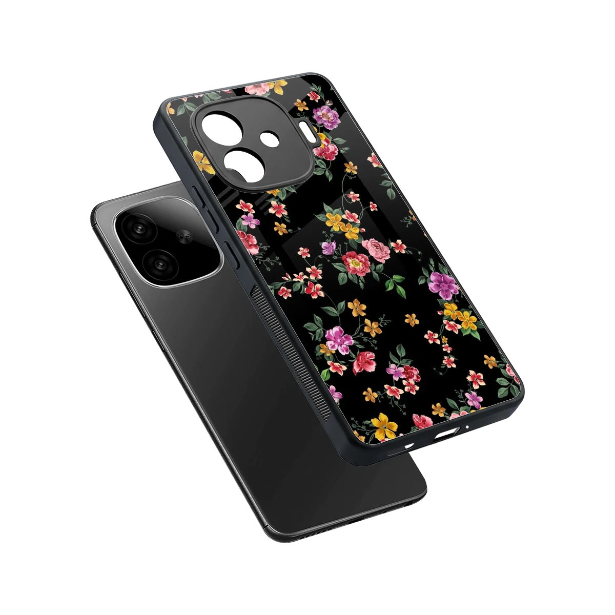 Petal Parade sleek iqoo neo 10r 5g cover with tempered glass back and TPU edges