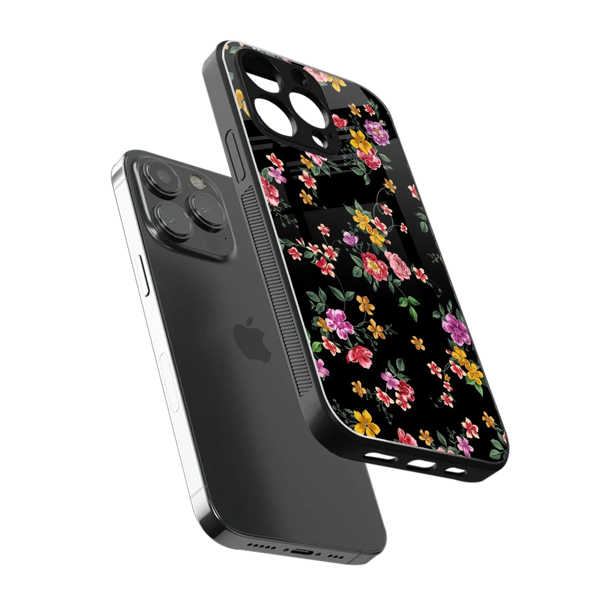 Petal Parade sleek iphone 15 pro max cover with tempered glass back and TPU edges