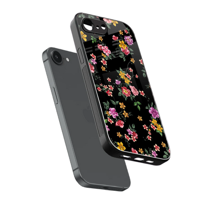 Petal Parade sleek iphone 16e cover with tempered glass back and TPU edges