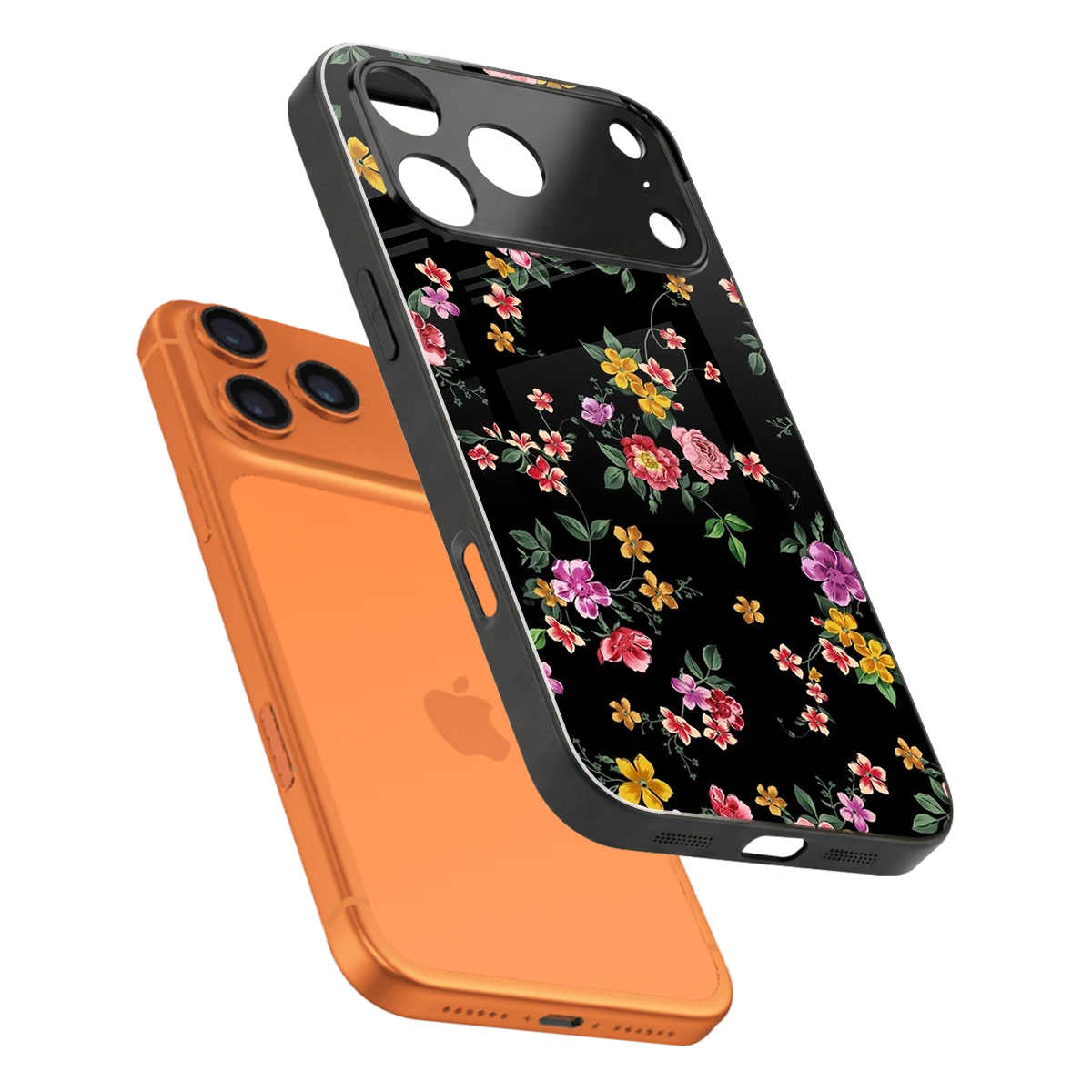 Petal Parade sleek iphone 17 pro cover with tempered glass back and TPU edges