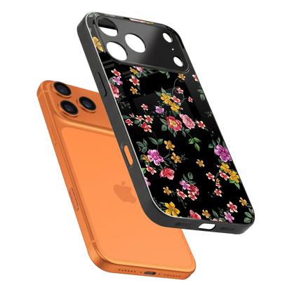 Petal Parade sleek iphone 17 pro cover with tempered glass back and TPU edges