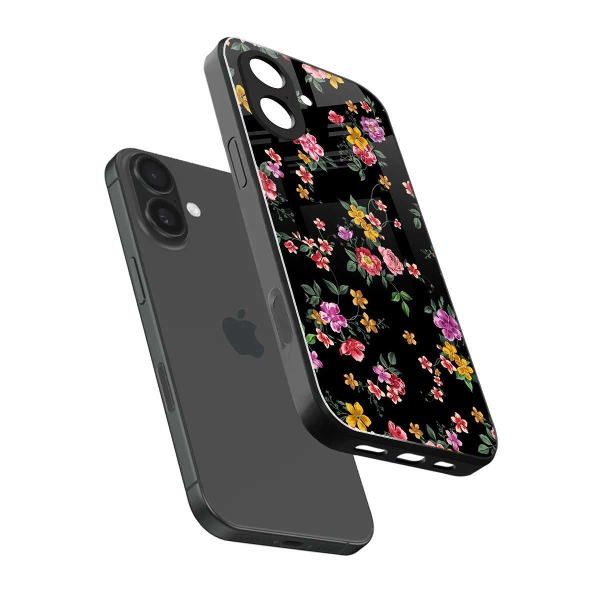 Petal Parade sleek iphone 17 cover with tempered glass back and TPU edges