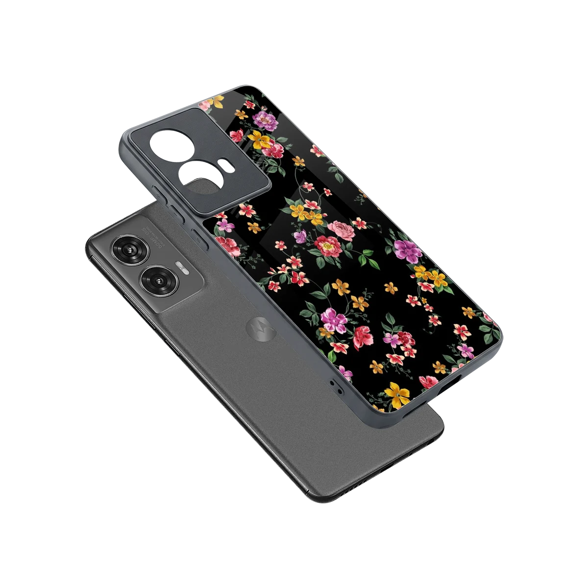 Petal Parade sleek motorola edge 50 fusion cover with tempered glass back and TPU edges