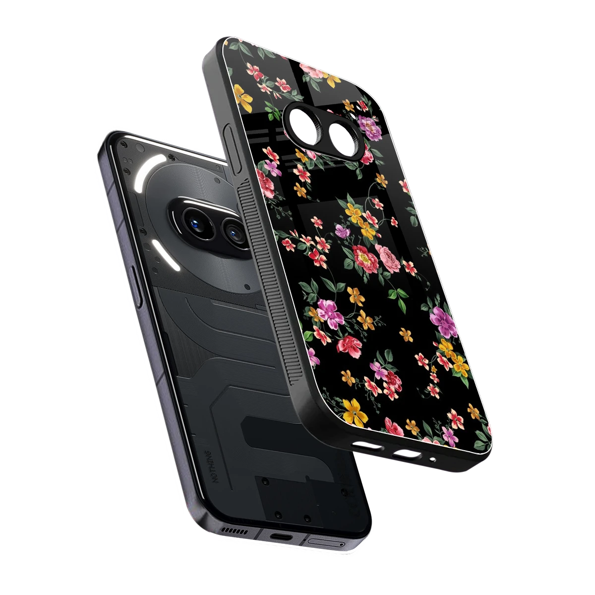 Petal Parade sleek nothing phone 2a plus cover with tempered glass back and TPU edges