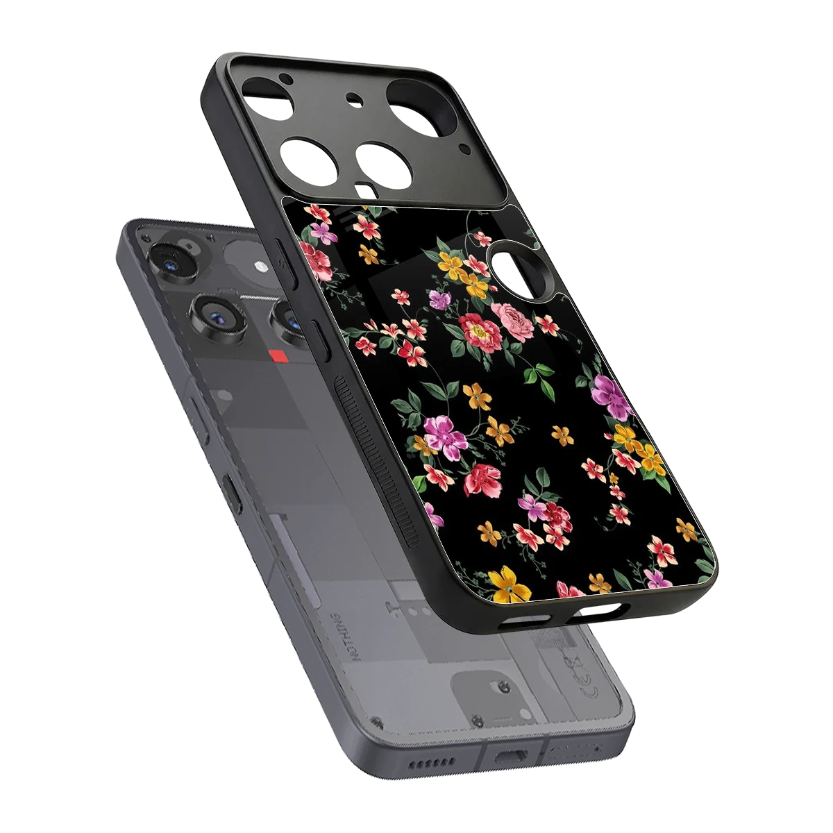 Petal Parade sleek nothing phone 3 cover with tempered glass back and TPU edges