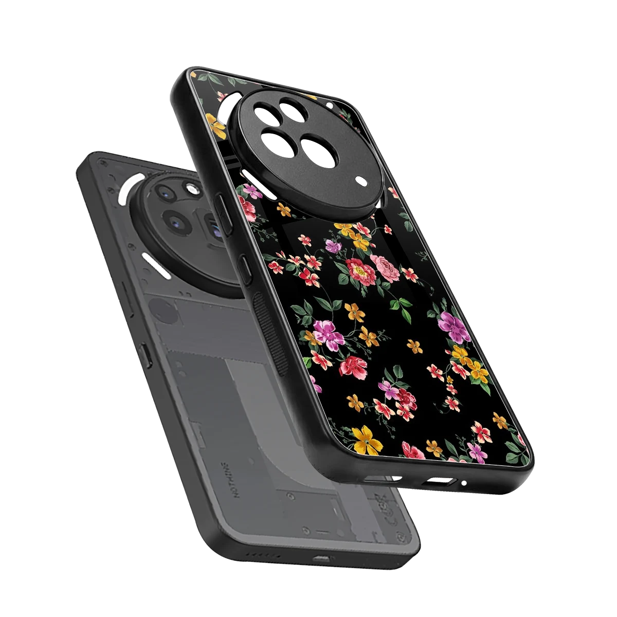 Petal Parade sleek nothing phone 3a pro cover with tempered glass back and TPU edges