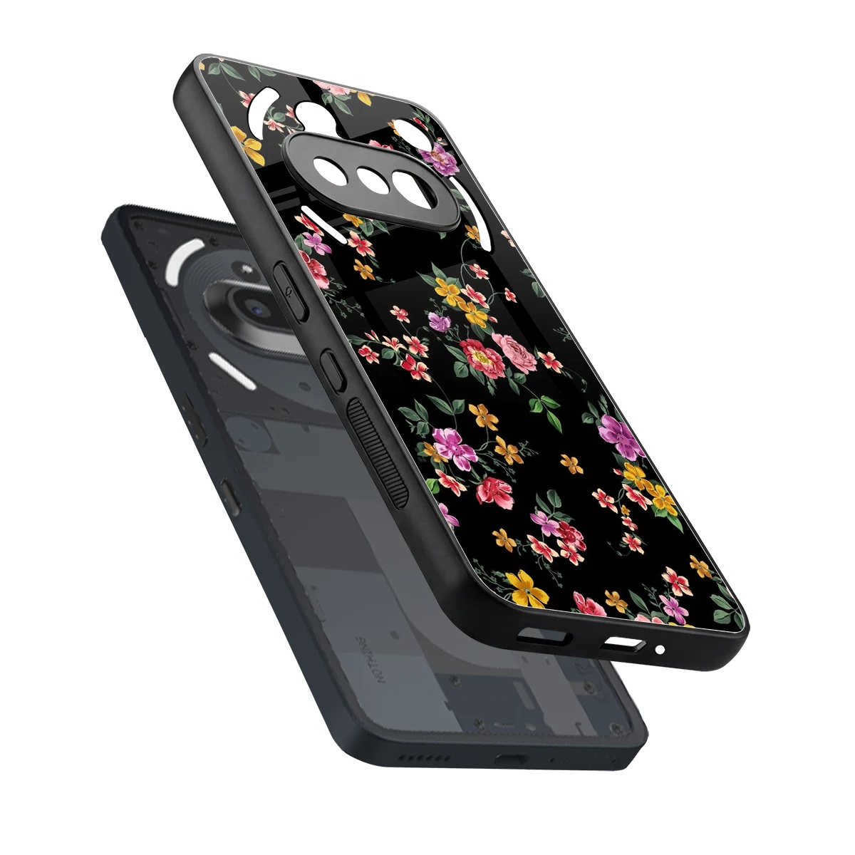 Petal Parade sleek nothing phone 3a cover with tempered glass back and TPU edges