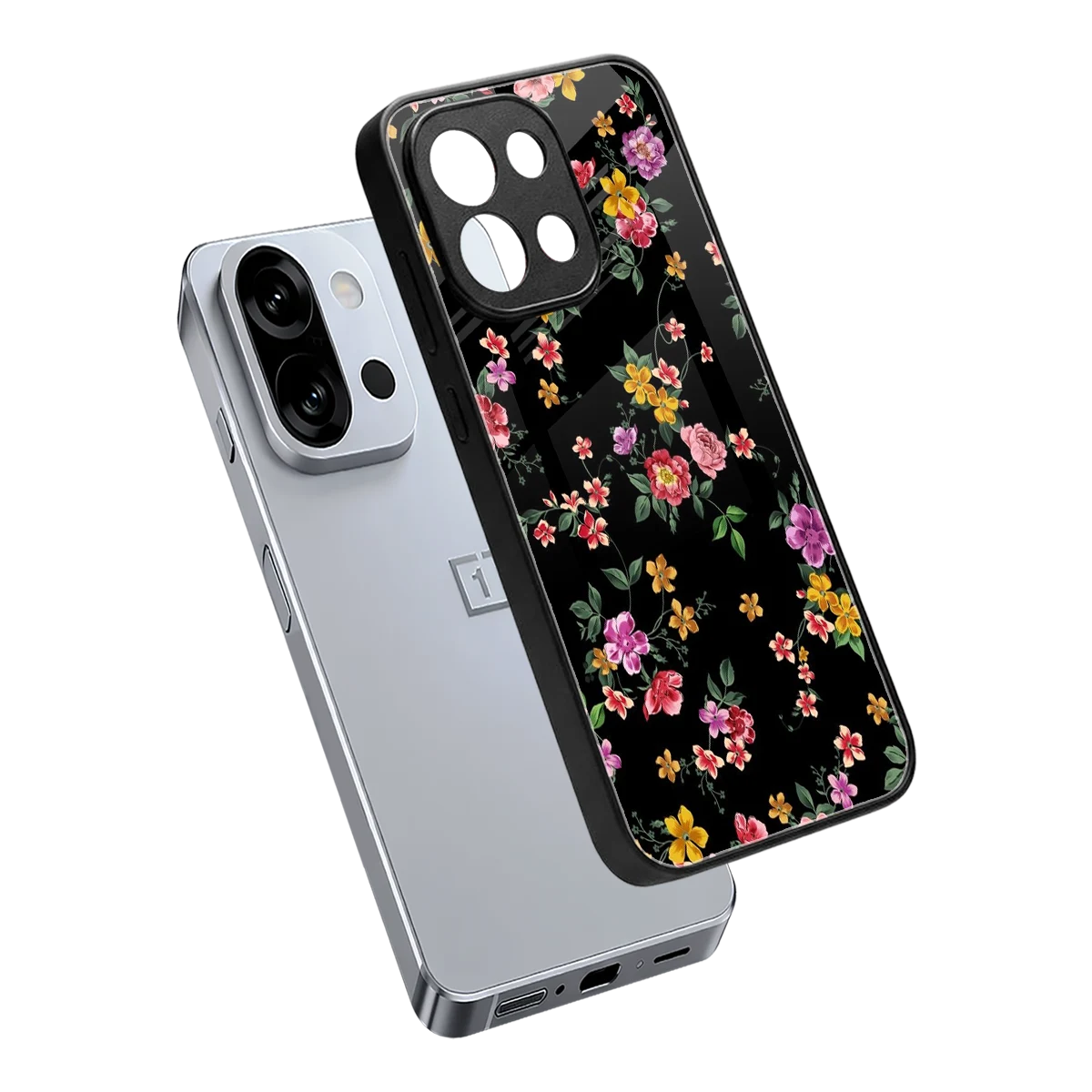 Petal Parade sleek oneplus 13s cover with tempered glass back and TPU edges