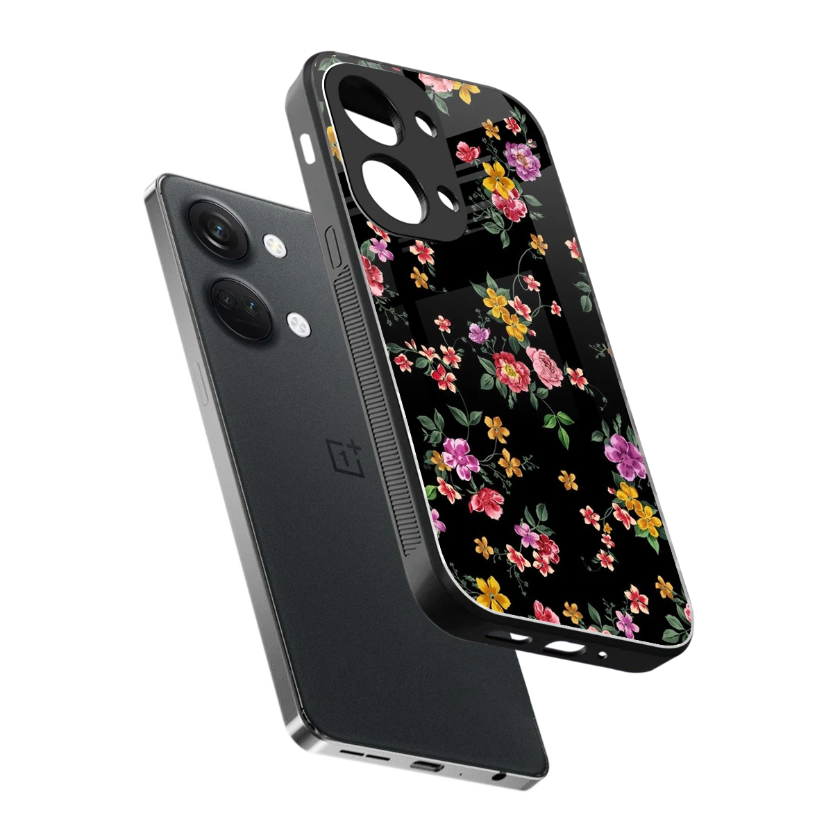 Petal Parade sleek oneplus nord 3 cover with tempered glass back and TPU edges