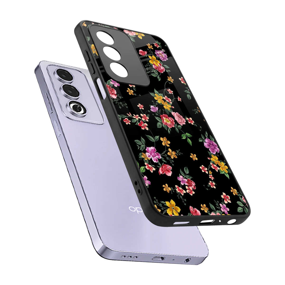 Petal Parade sleek oppo a3 pro cover with tempered glass back and TPU edges