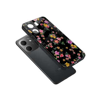 Petal Parade sleek oppo a5x 5g cover with tempered glass back and TPU edges