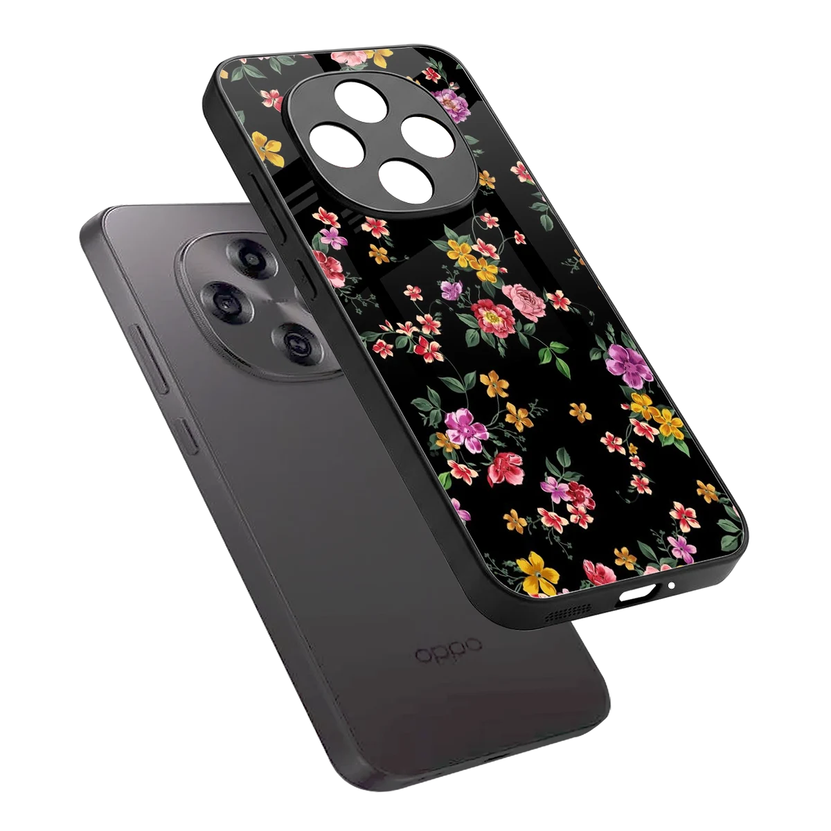 Petal Parade sleek oppo f31 pro 5g cover with tempered glass back and TPU edges