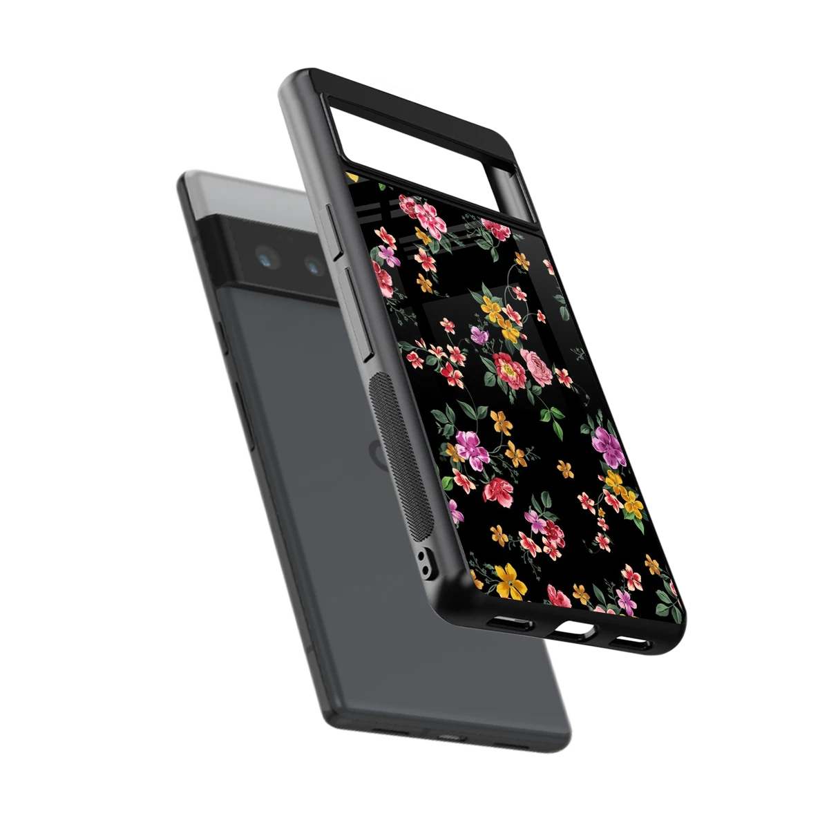 Petal Parade sleek google pixel 6 pro cover with tempered glass back and TPU edges