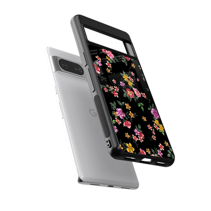 Petal Parade sleek google pixel 8 cover with tempered glass back and TPU edges