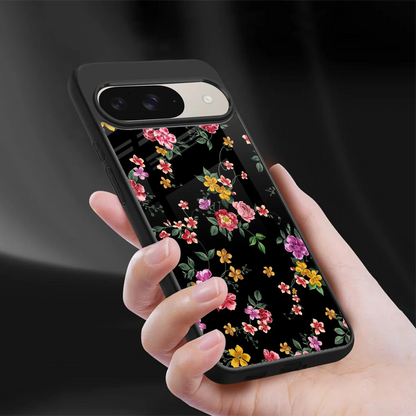 Petal Parade sleek google pixel 9 cover with tempered glass back and TPU edges