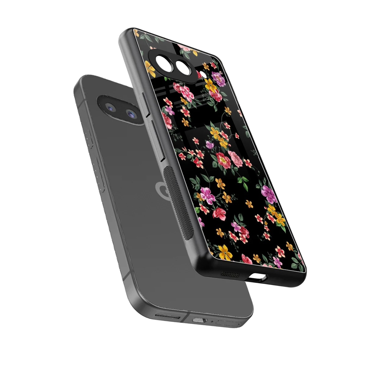 Petal Parade sleek google pixel 10a cover with tempered glass back and TPU edges