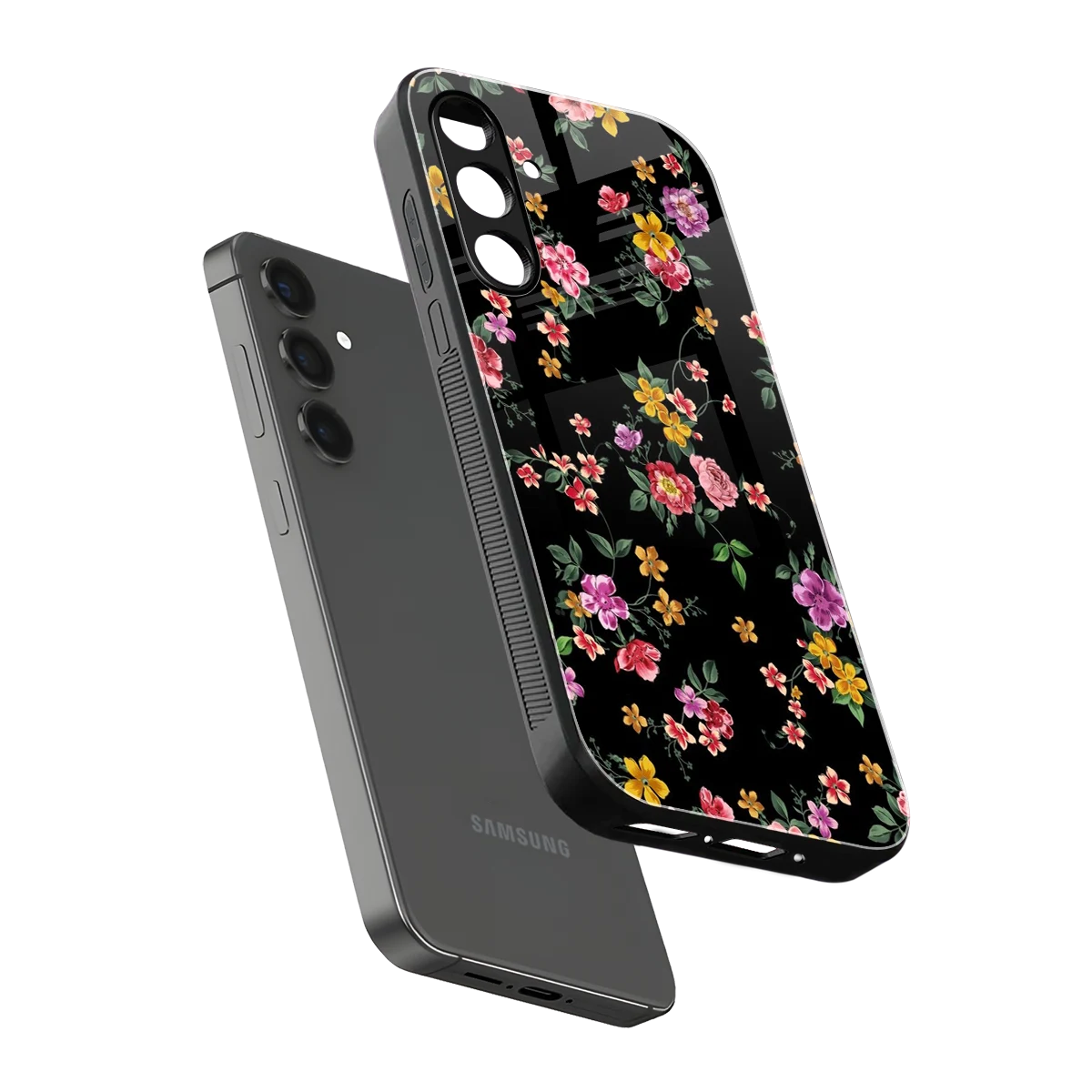 Petal Parade sleek samsung galaxy m35 5g cover with tempered glass back and TPU edges