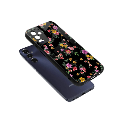Petal Parade sleek samsung galaxy m14 5g cover with tempered glass back and TPU edges