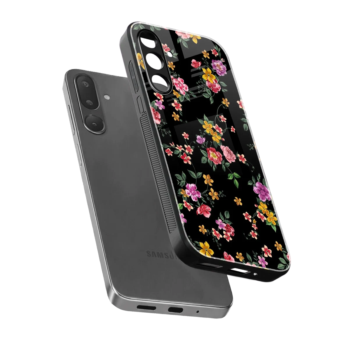 Petal Parade sleek samsung galaxy m56 5g cover with tempered glass back and TPU edges