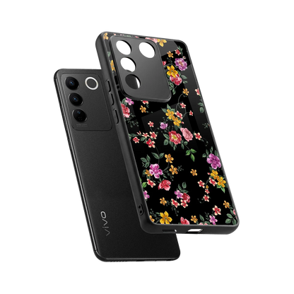 Petal Parade sleek vivo v27 5g cover with tempered glass back and TPU edges