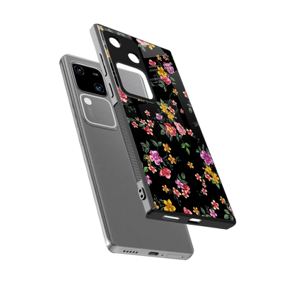 Petal Parade sleek vivo v30 cover with tempered glass back and TPU edges