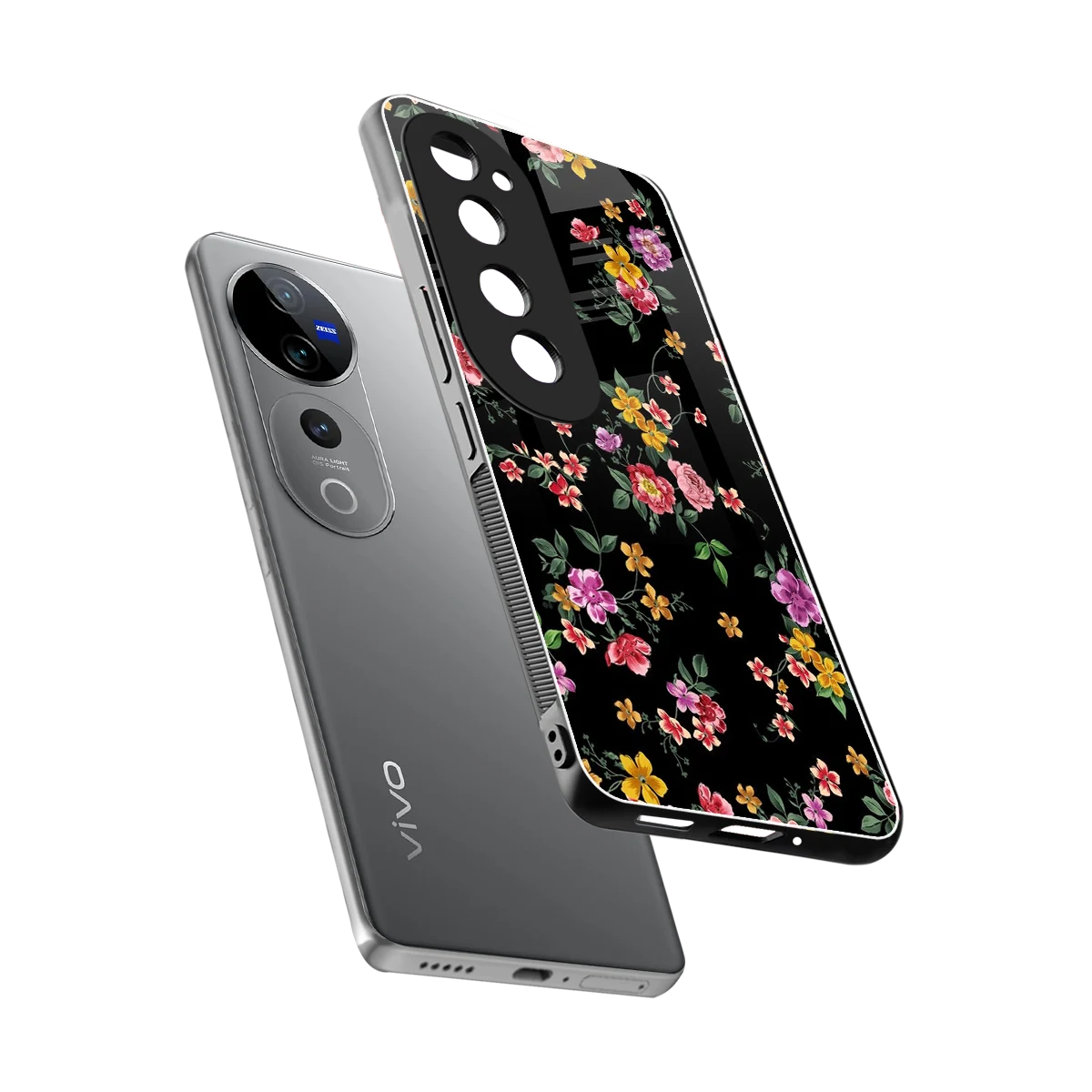 Petal Parade sleek vivo v40 pro cover with tempered glass back and TPU edges