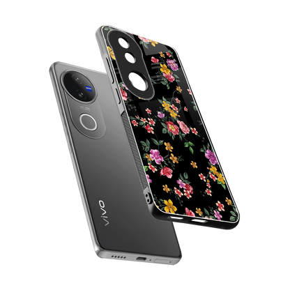Petal Parade sleek vivo v50 cover with tempered glass back and TPU edges