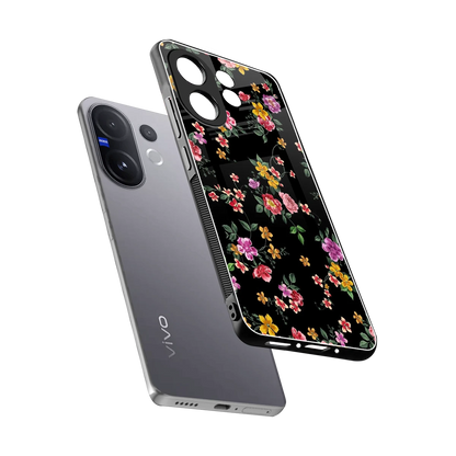Petal Parade sleek vivo v60 cover with tempered glass back and TPU edges