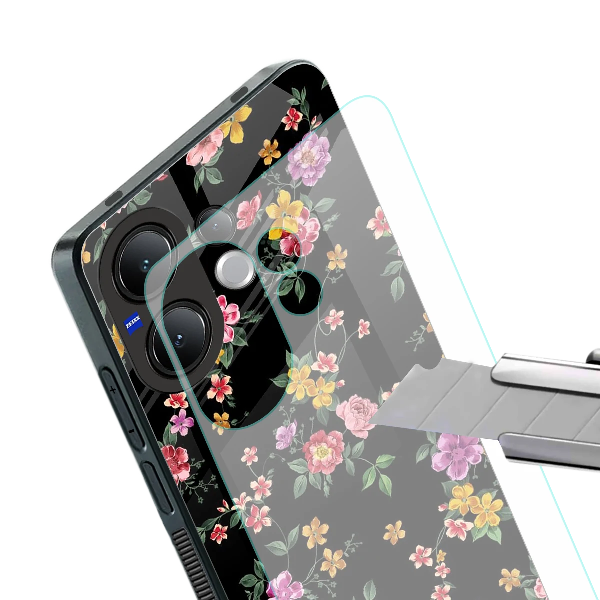 Petal Parade stylish phone case for vivo v60 | glossy glass and slim fit