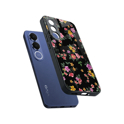 Petal Parade sleek vivo v70 fe cover with tempered glass back and TPU edges