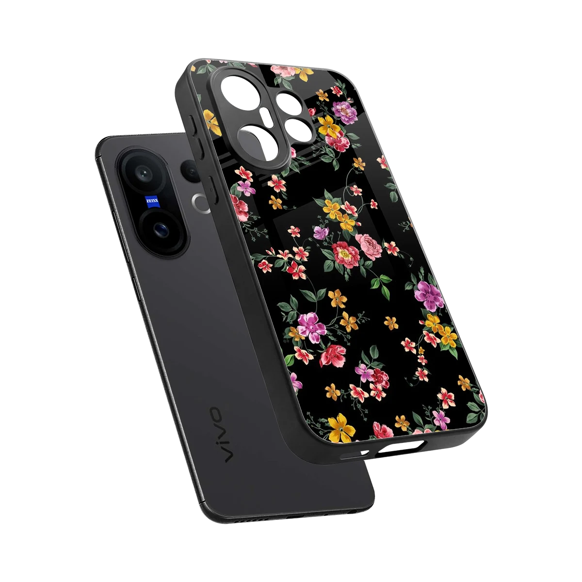 Petal Parade sleek vivo x200 fe cover with tempered glass back and TPU edges