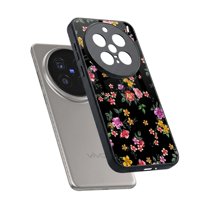 Petal Parade sleek vivo x200 pro cover with tempered glass back and TPU edges