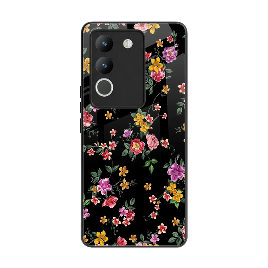 Petal Parade back phone cover | glass case for vivo y200 5g