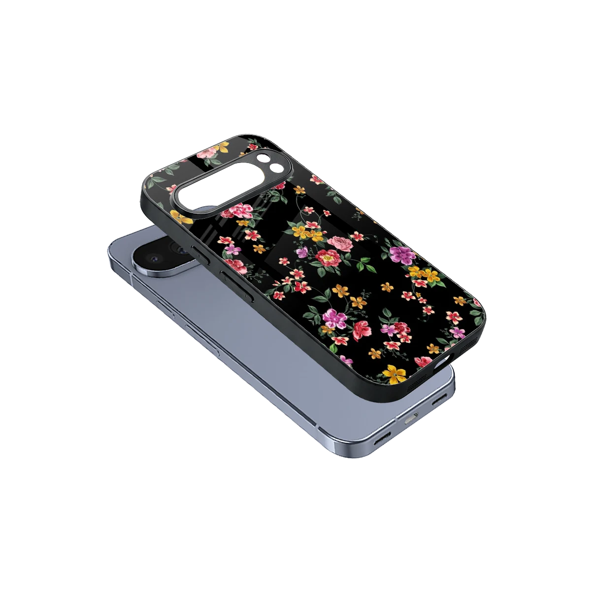 Petal Parade sleek google pixel 10 pro cover with tempered glass back and TPU edges