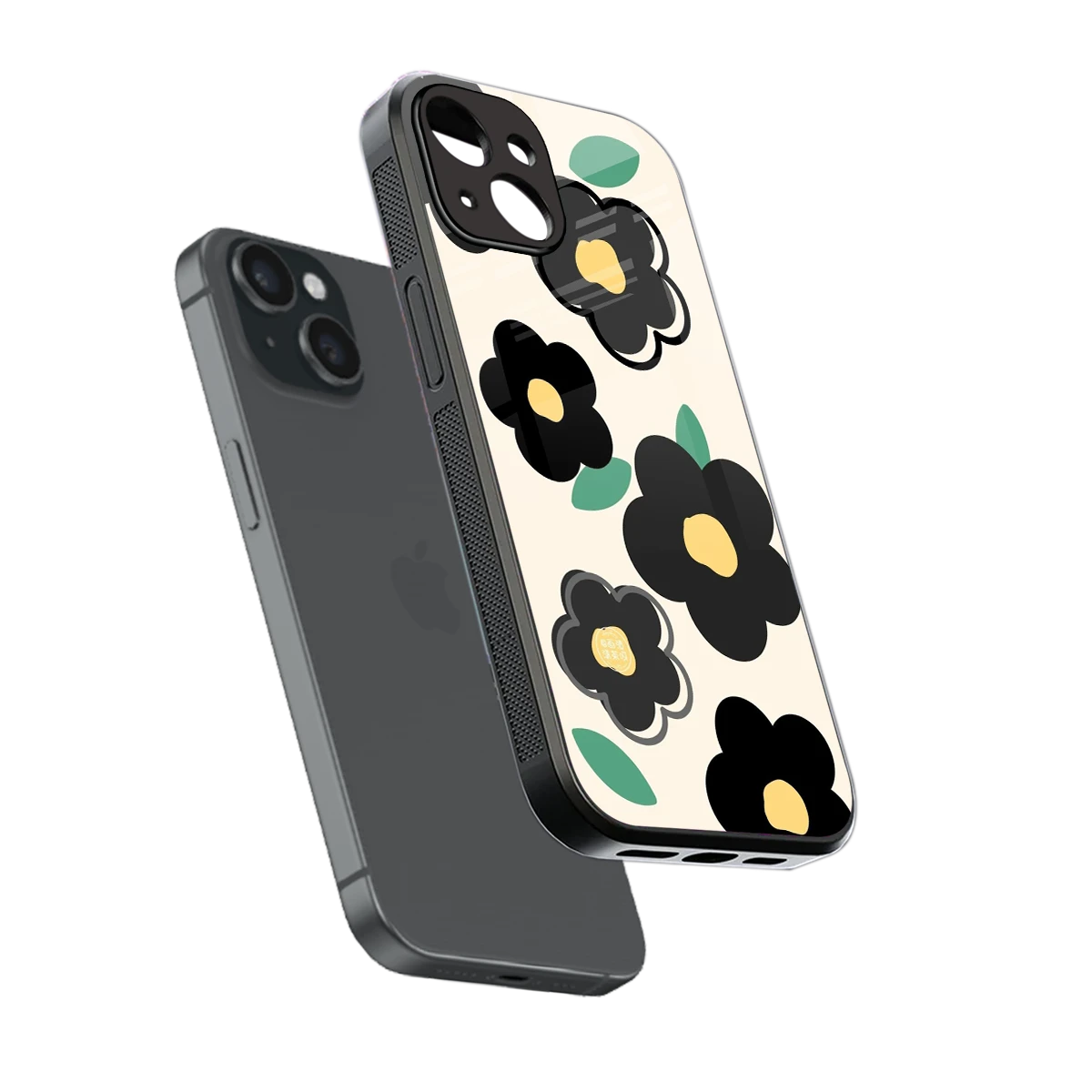Petal Prism sleek iphone 15 cover with tempered glass back and TPU edges