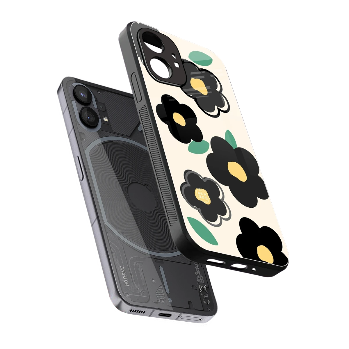Petal Prism sleek nothing phone 1 cover with tempered glass back and TPU edges