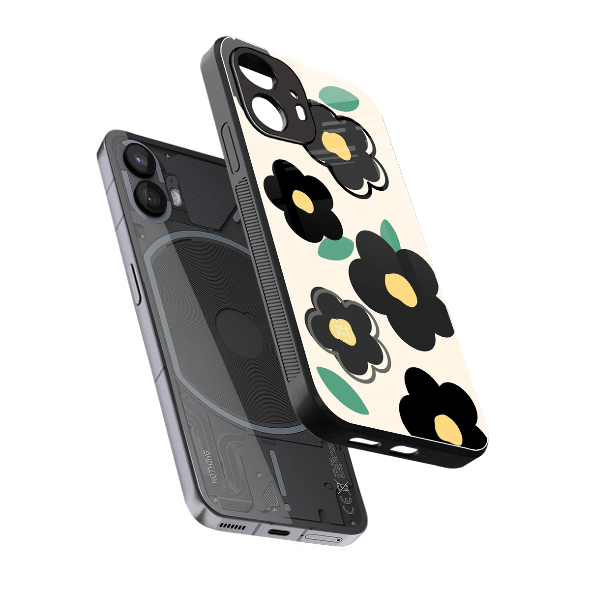 Petal Prism sleek nothing phone 2 cover with tempered glass back and TPU edges