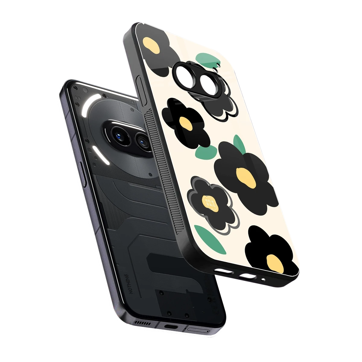 Petal Prism sleek nothing phone 2a plus cover with tempered glass back and TPU edges