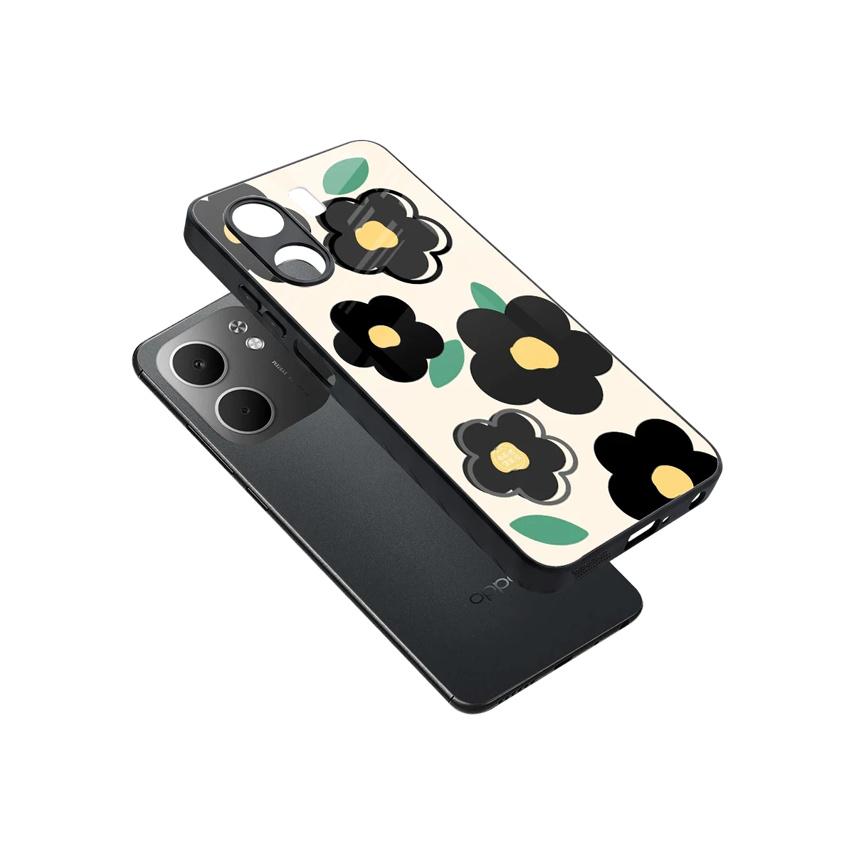 Petal Prism sleek oppo a5x 5g cover with tempered glass back and TPU edges
