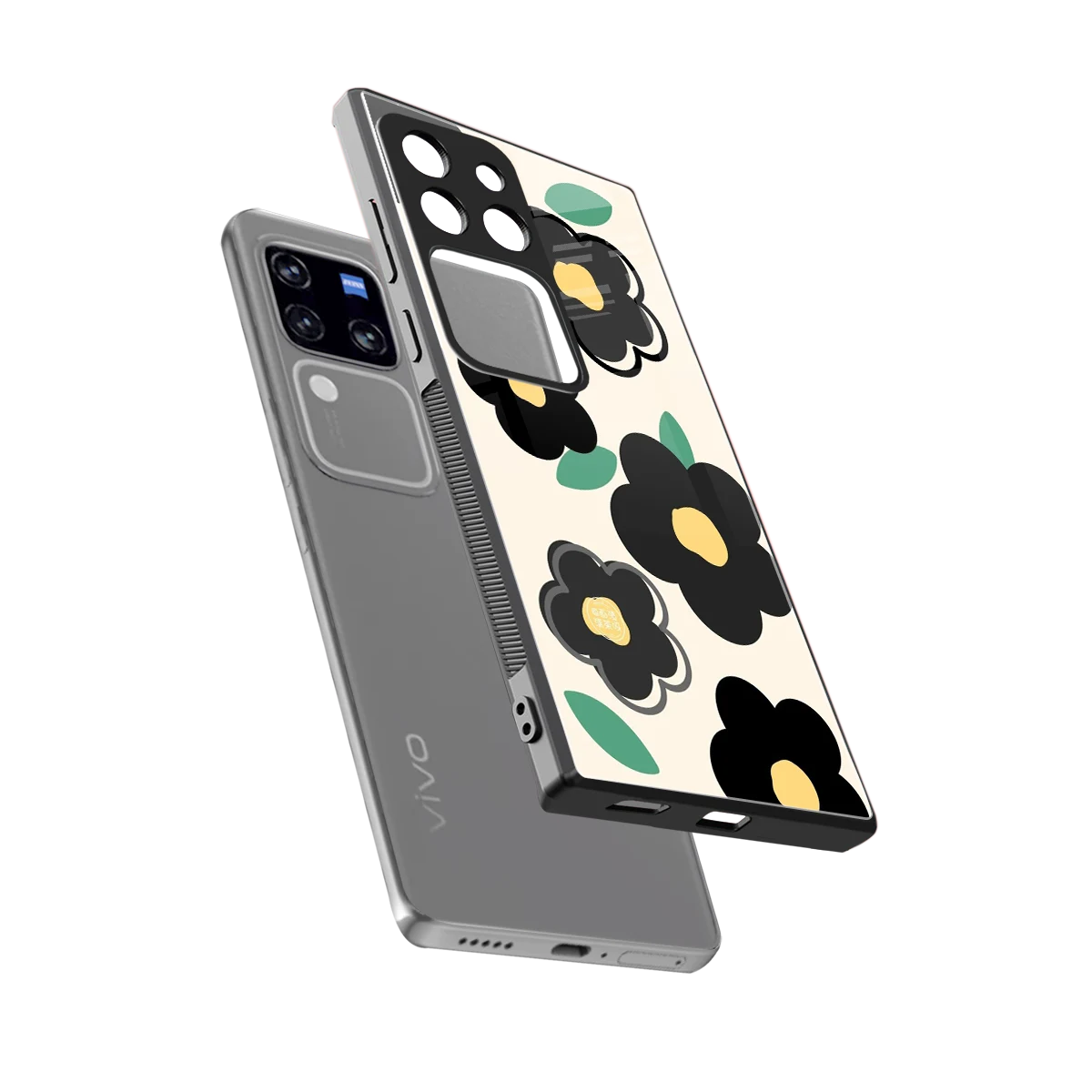 Petal Prism sleekvivo v30 pro cover with tempered glass back and TPU edges