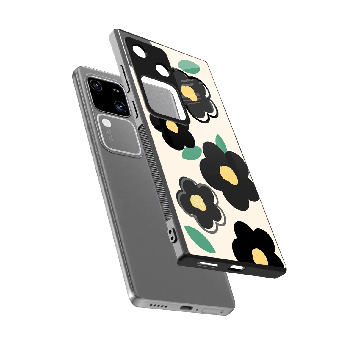 Petal Prism sleek vivo v30 cover with tempered glass back and TPU edges