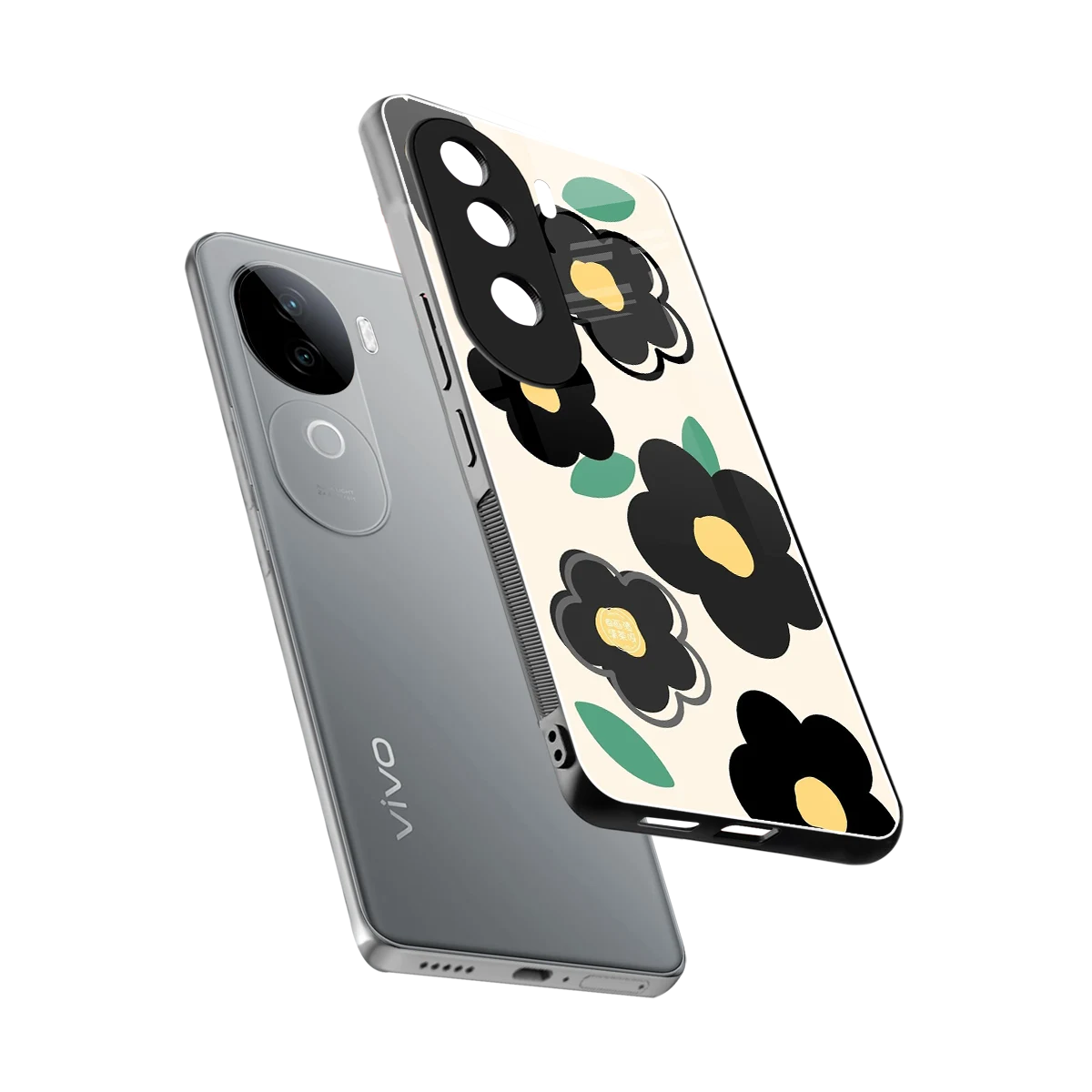 Petal Prism sleek vivo v40e cover with tempered glass back and TPU edges