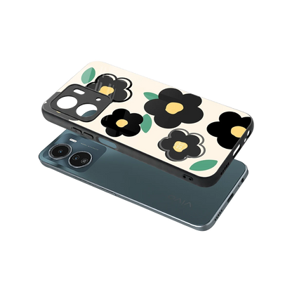 Petal Prism sleek vivo y16 cover with tempered glass back and TPU edges