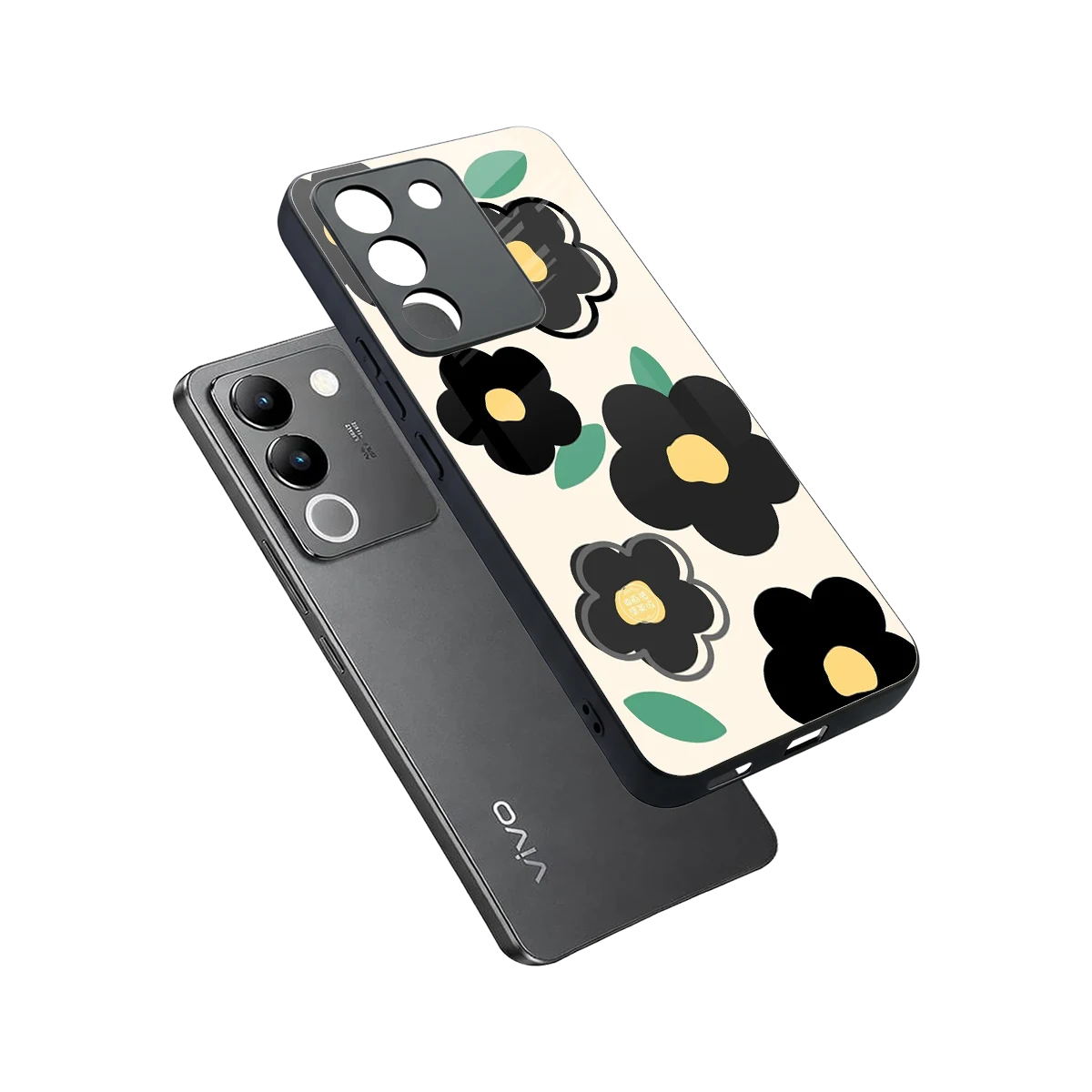 Petal Prism sleek vivo y200 5g cover with tempered glass back and TPU edges