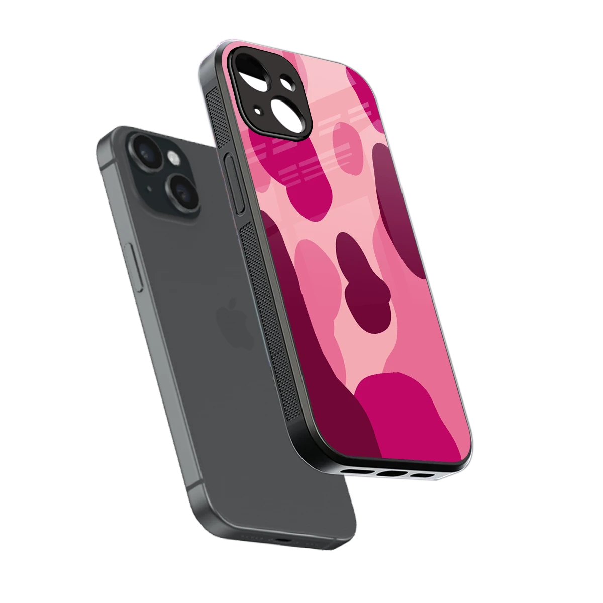 Pink Carousel sleek iphone 13 cover with tempered glass back and TPU edges