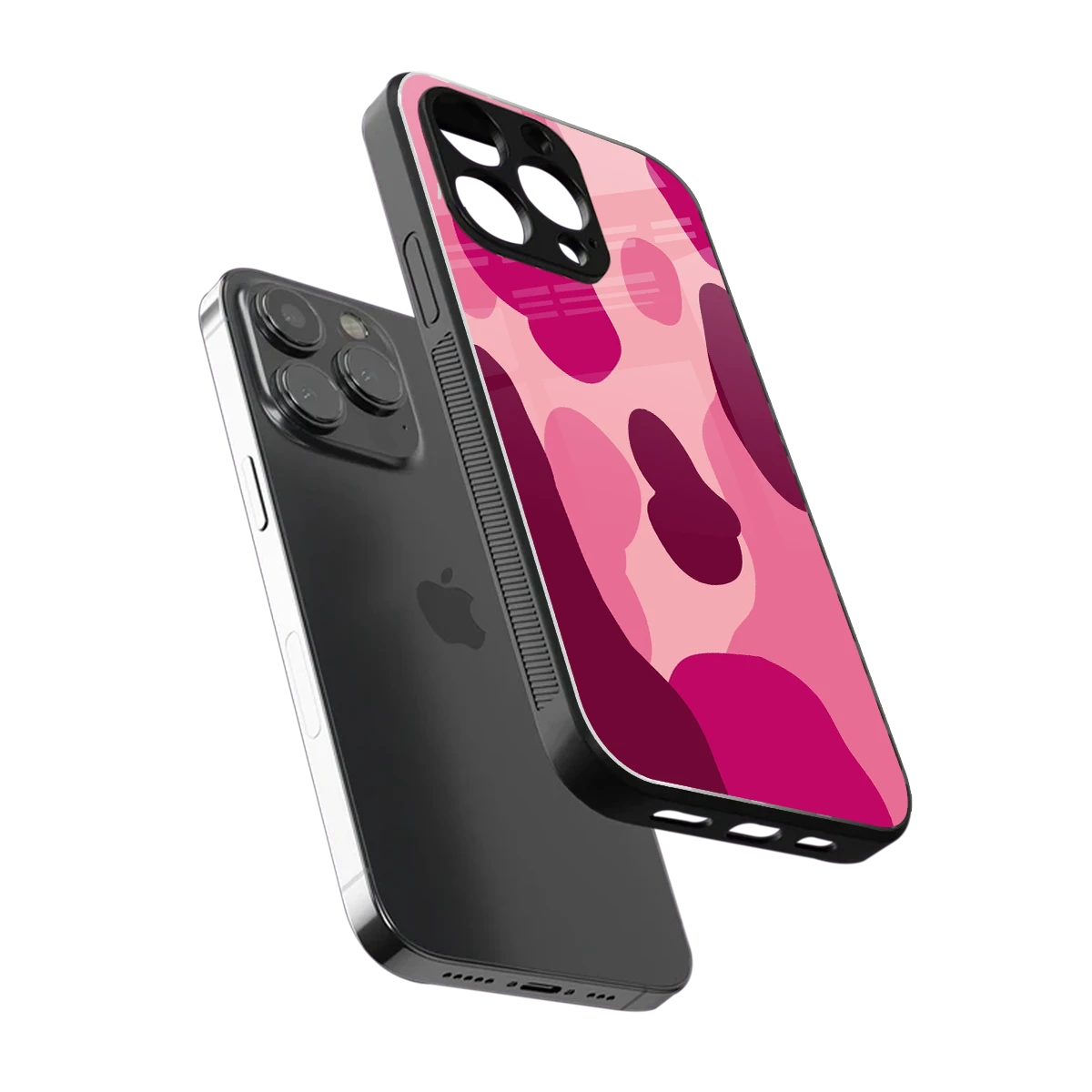 Pink Carousel sleek iphone 15 pro max cover with tempered glass back and TPU edges
