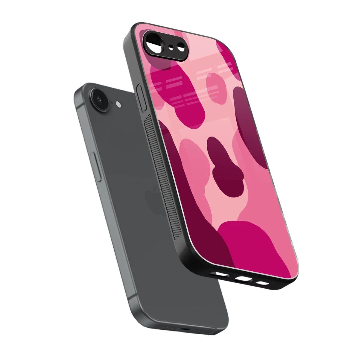 Pink Carousel sleek iphone 16e cover with tempered glass back and TPU edges