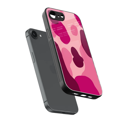 Pink Carousel sleek iphone 16e cover with tempered glass back and TPU edges
