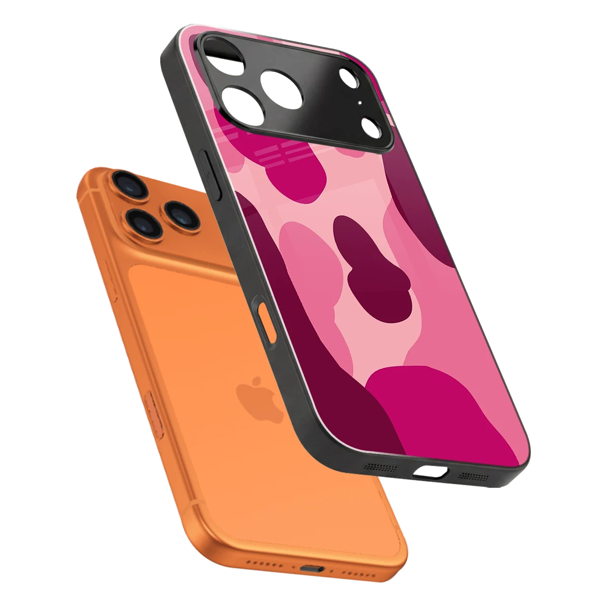 Pink Carousel sleek iphone 17 pro cover with tempered glass back and TPU edges